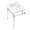 Fauceture KVPB25227W4CP 25-Inch Console Sink with Brass Legs (4-Inch, 3 Hole), White/Polished Chrome KVPB25227W4CP - alternate 1